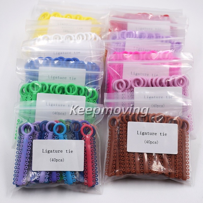 1 Pack 1040 Pcs Dental Orthodontic Elastic Braces Rubber Ligature Ties 37 Colors
