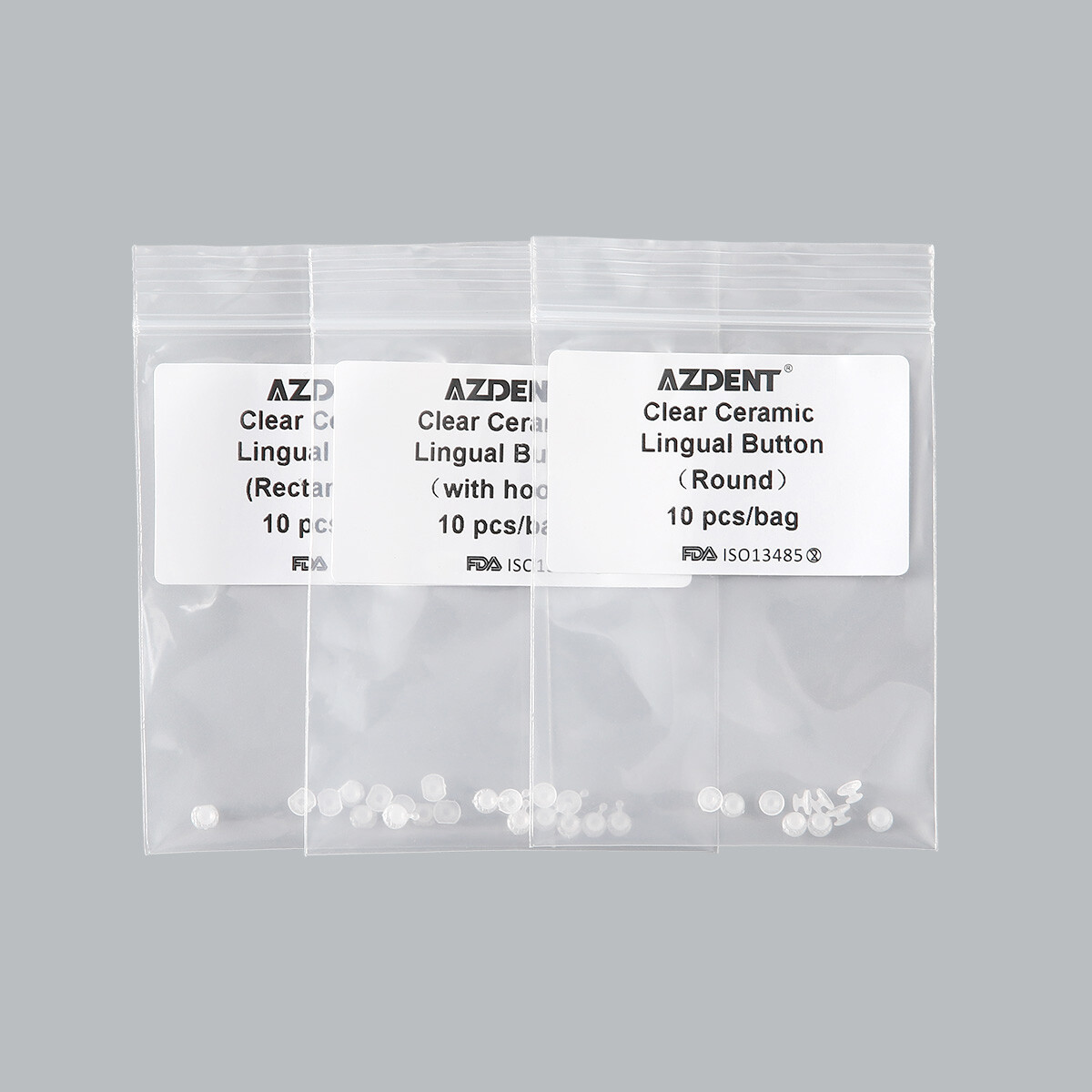 Dental Orthodontic Composite Clear Ceramic Lingual Buttons for Bondable Round