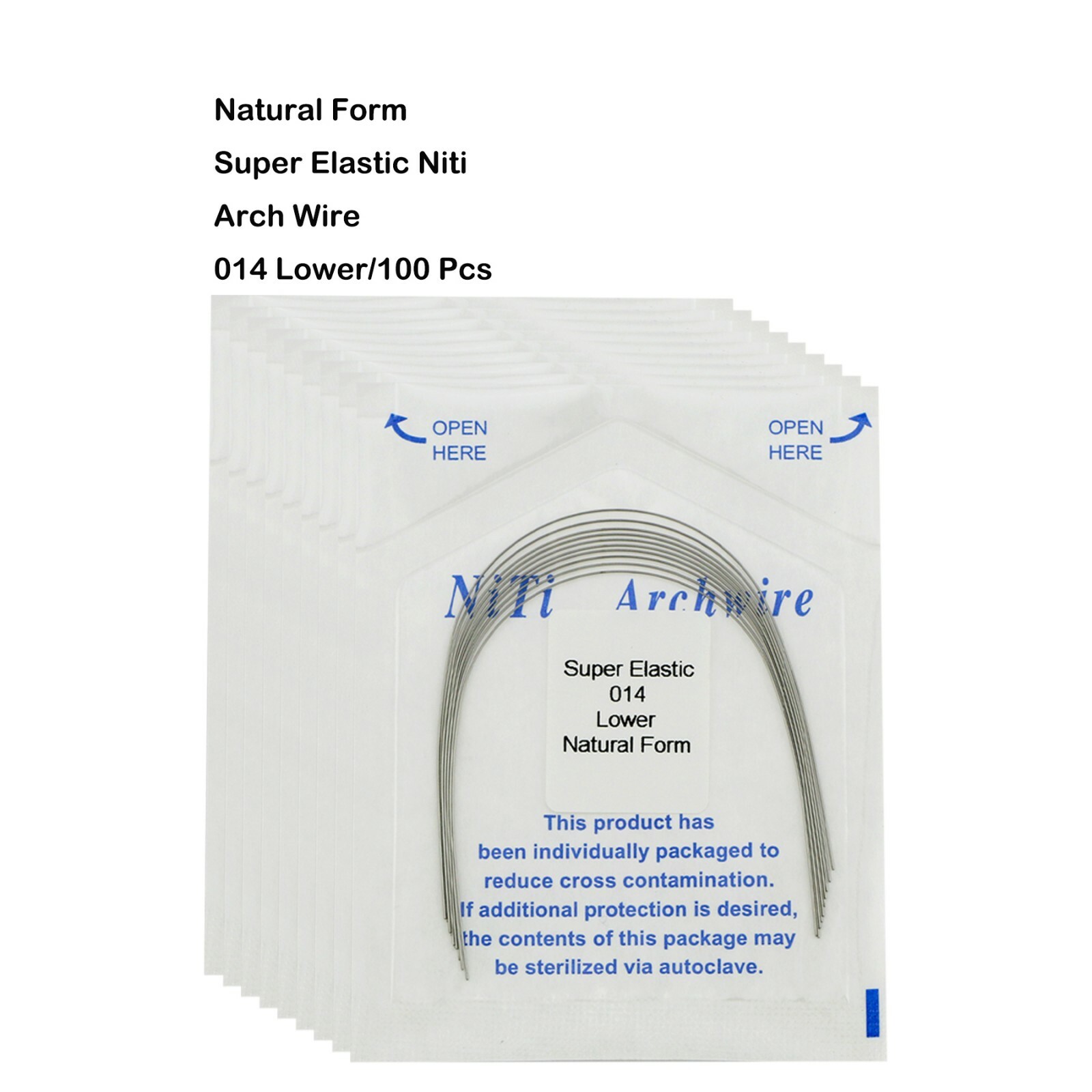 Dental Orthodonic Niti Arch Wire Natural Form Super Elastic Upper/Lower 012-020