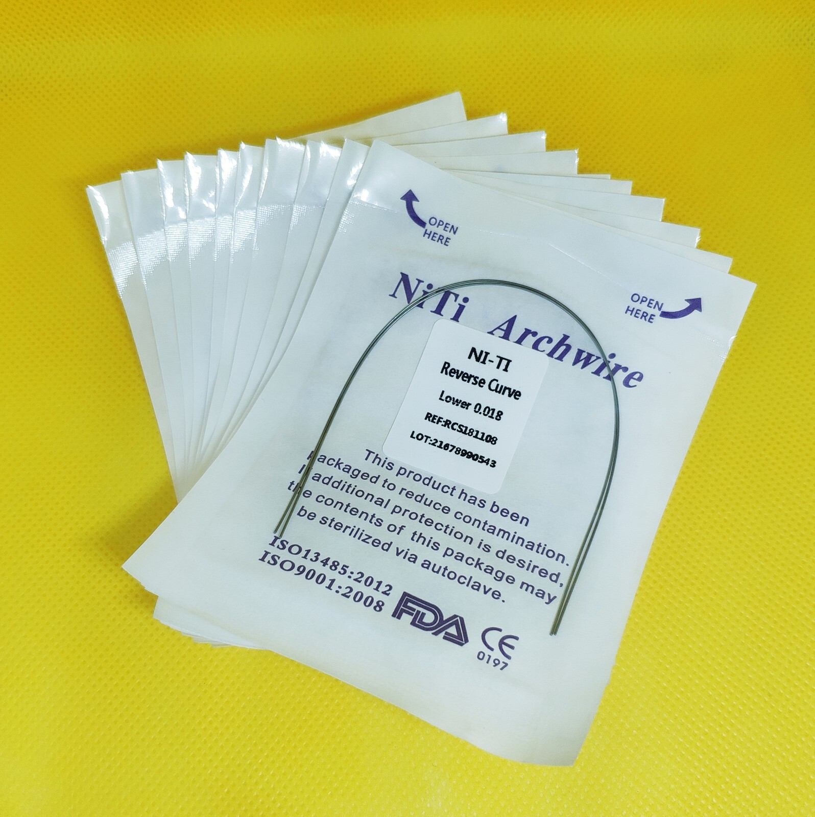 50Packs Dental Reverse Curve Orthodontic Arch Wire Niti Super Elastic Round