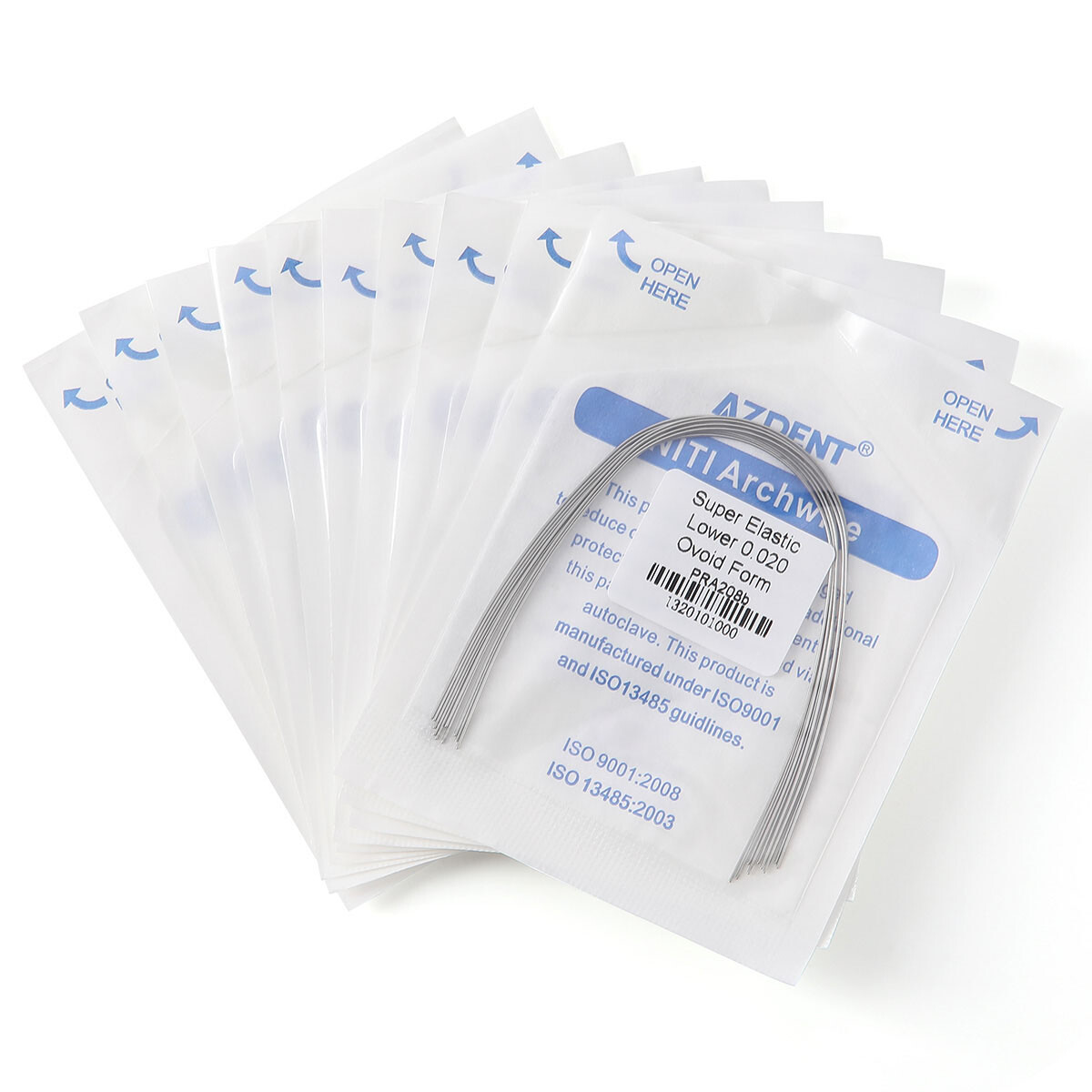 AZDENT Dental Super Elastic Round Arch Wires Niti/Stainless Steel Ovoid /Natural