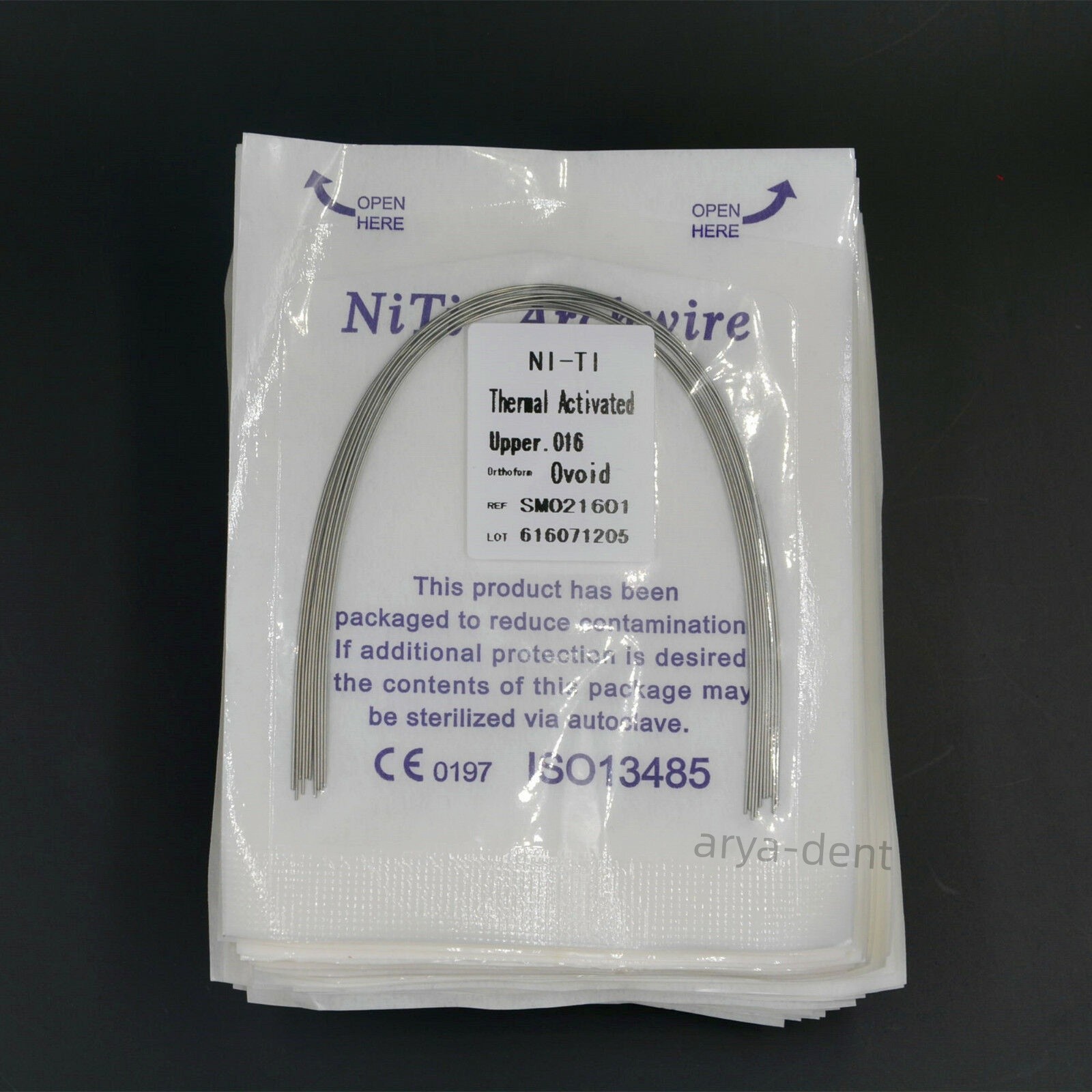 Dental Ortho Niti Ovoid Form Round Rectangular Arch Wire Thermal Activated Arcs