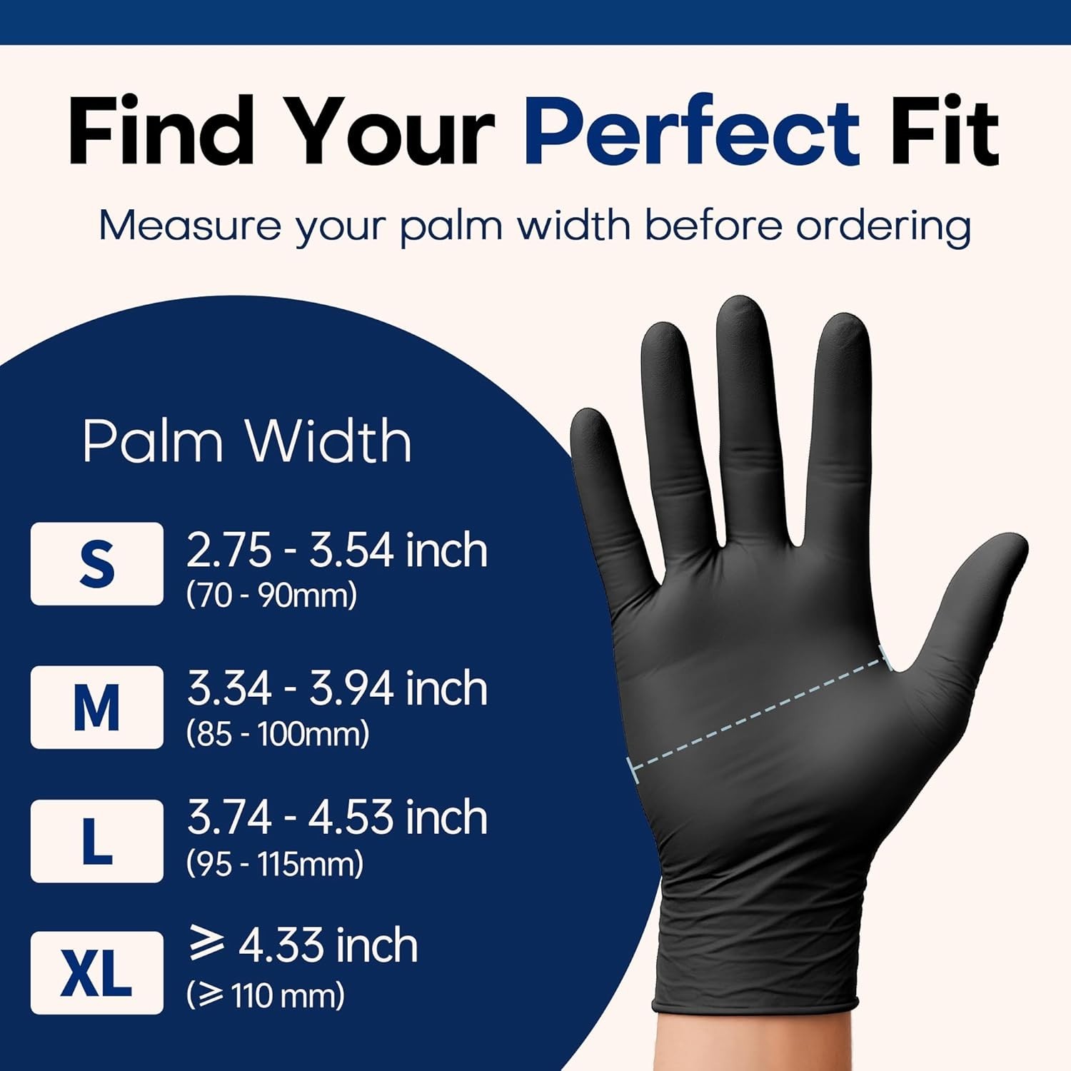 Ambidextrous Black Nitrile Gloves – 100 Pcs, Perfect for Food Prep & Medical Use