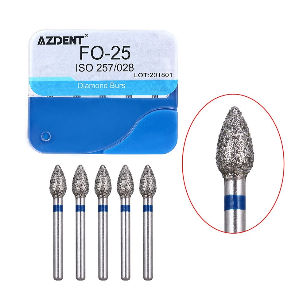100pcs Dental Diamond Burs for High Speed Handpiece Medium 1.6mm Friction Grip