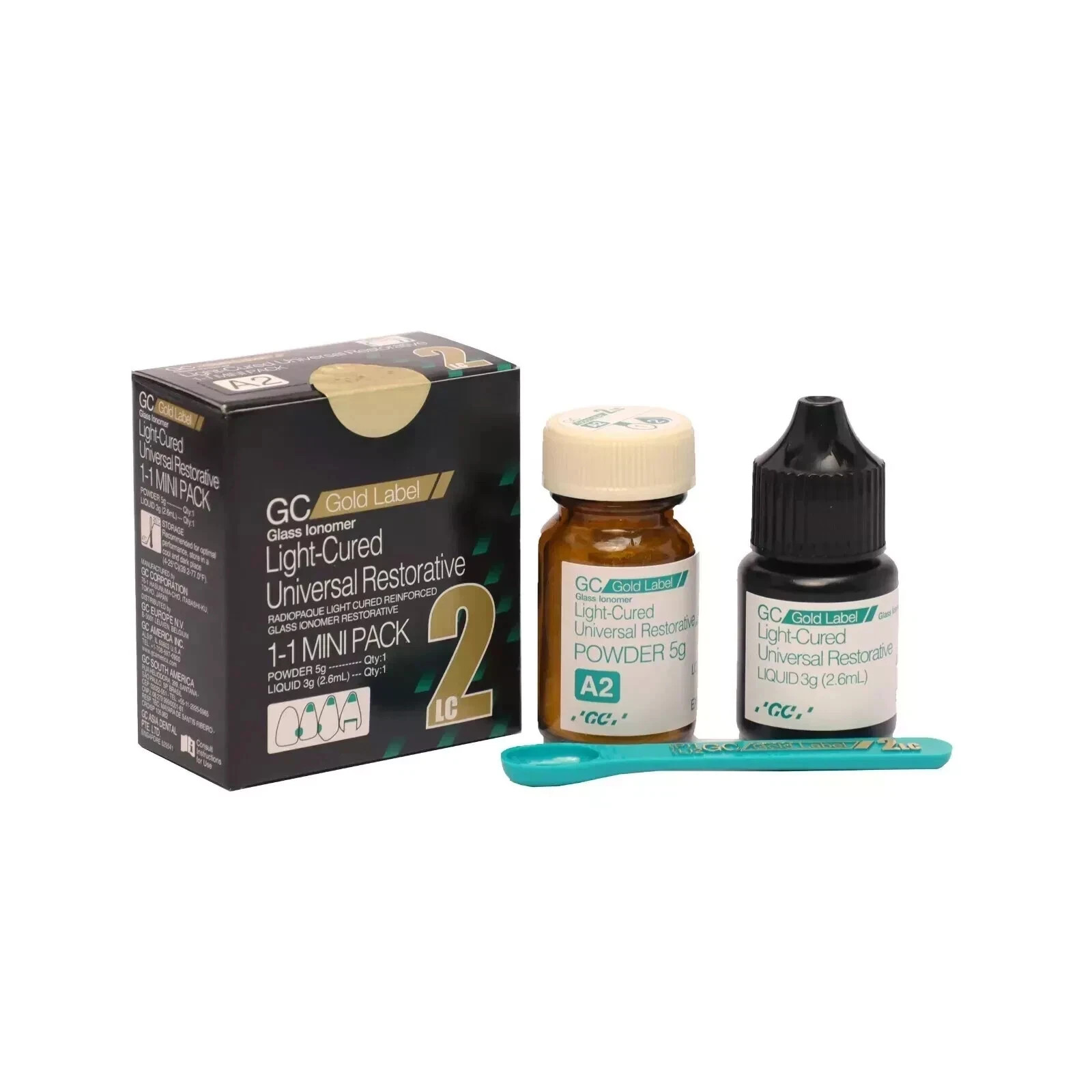 GC Fuji II LC Light Cure A2 GIC Mini Dental Cement High Fluoride Restorative