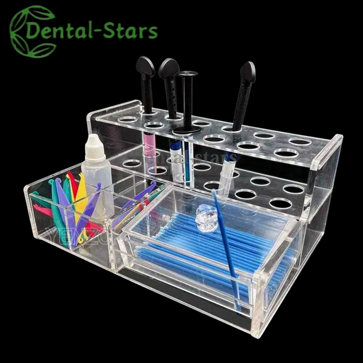 Dental Composite Syringe Acrylic Organizer Holder Resin Applicator Adhesive Rack