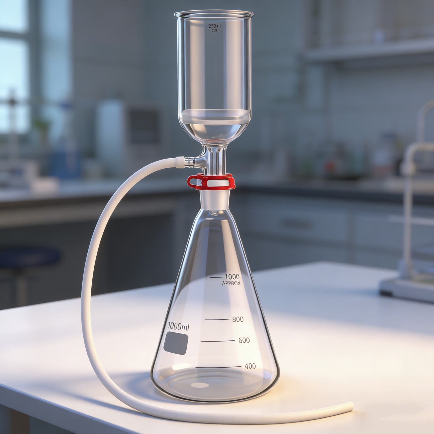 Lab Filtering Flask Glass Vacuum Suction Filter 1000ml + Buchner Funnel 250ml