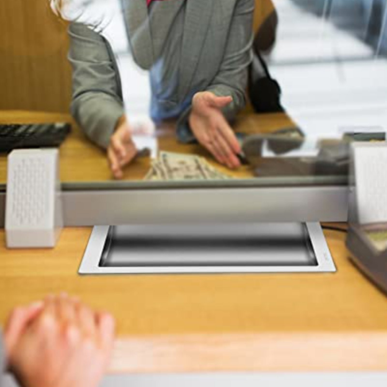 Stainless Steel Currency Tray Easy Installation Transaction Tray Tray Brushed