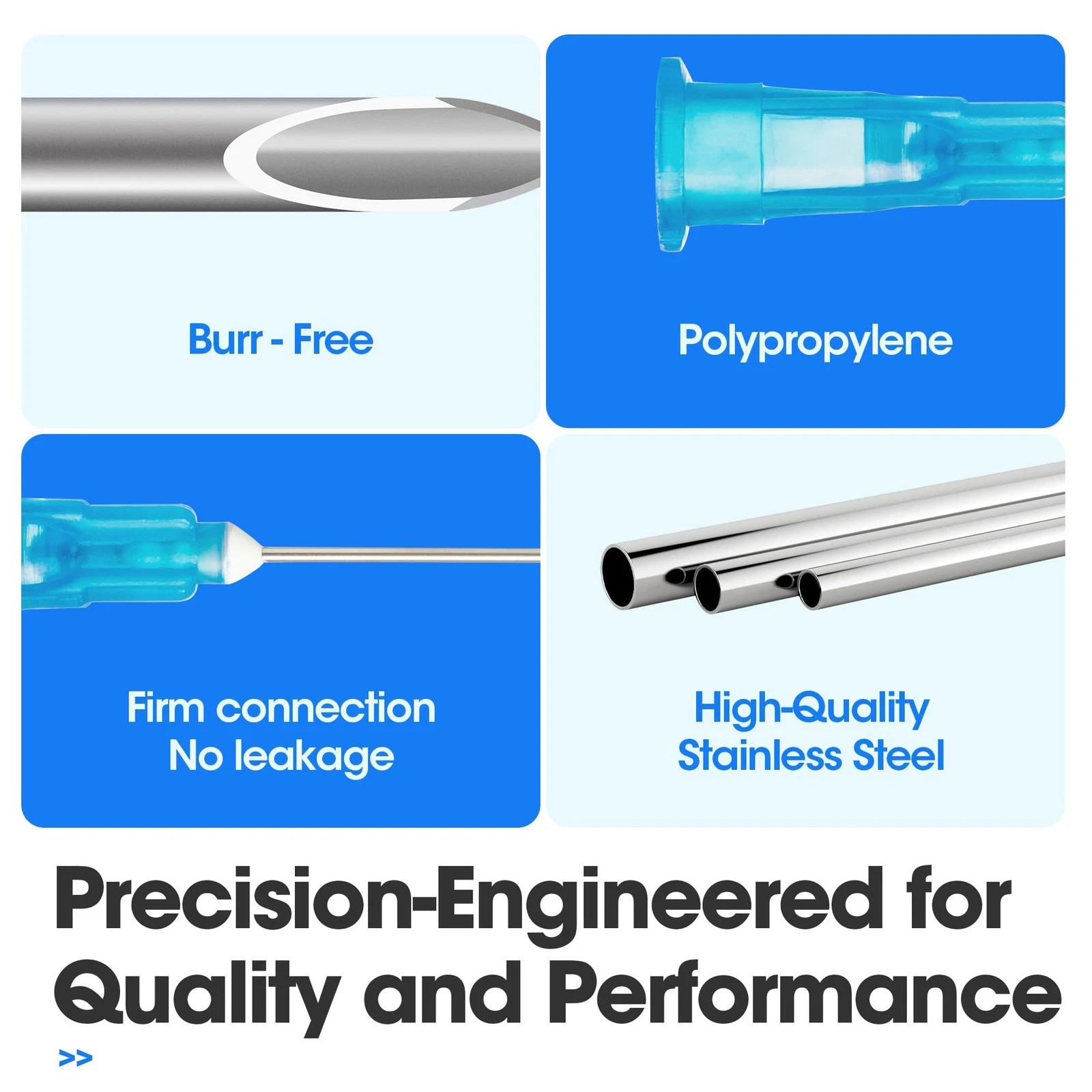 1.5 inch 22G Disposable Lab Dispensing Needles Pack of 100 Individual Sterile