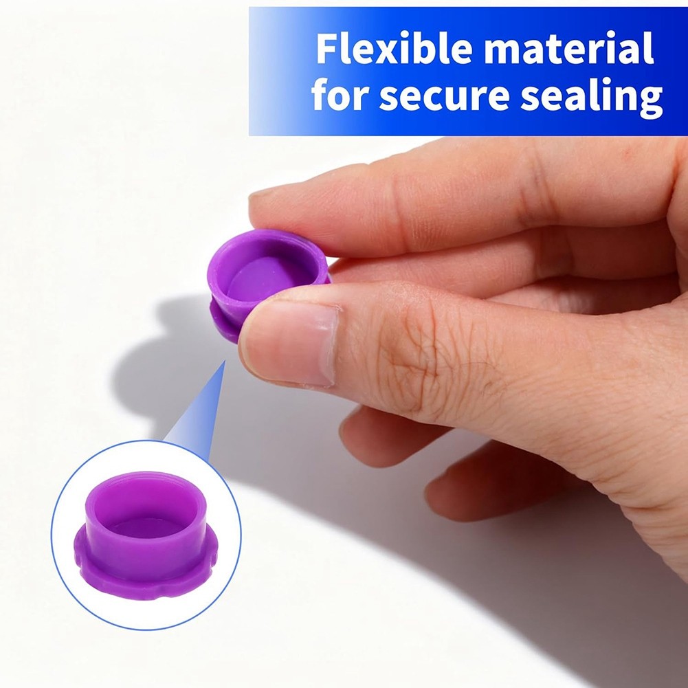 10pcs 3ml Glass Vial Caps, Multi-Color Rubber Leakproof & Reusable Lids3655