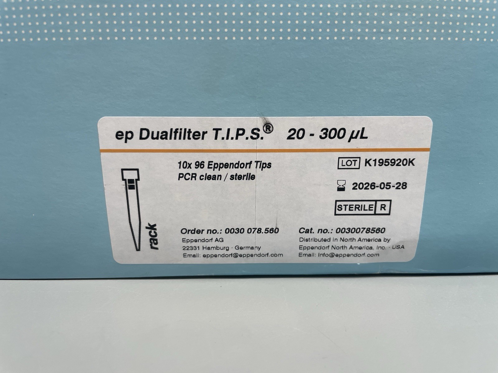 Eppendorf Dualfilter Pipette Tips 20–300µL Sterile 10×96 0030078560