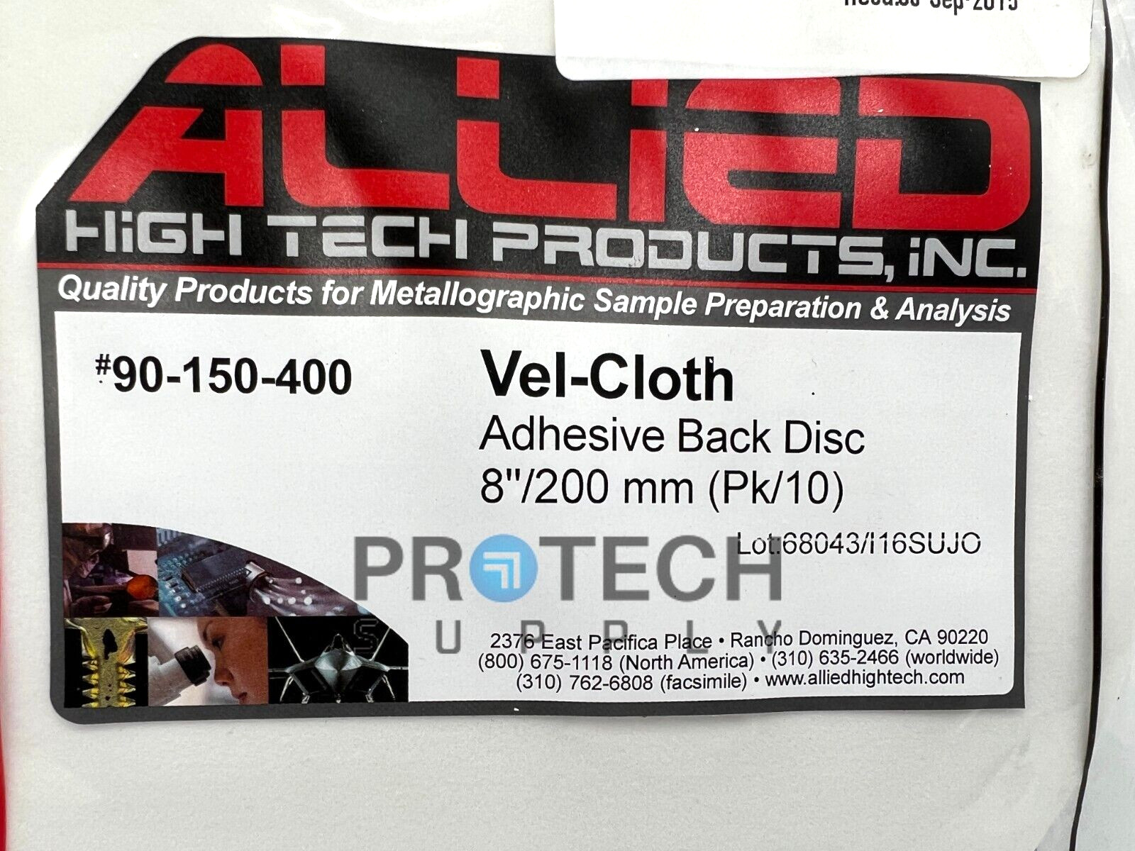 10/Pk Allied 90-150-400 Vel-Cloth Polish Pad Adhesive Back Disc 8″ NEW