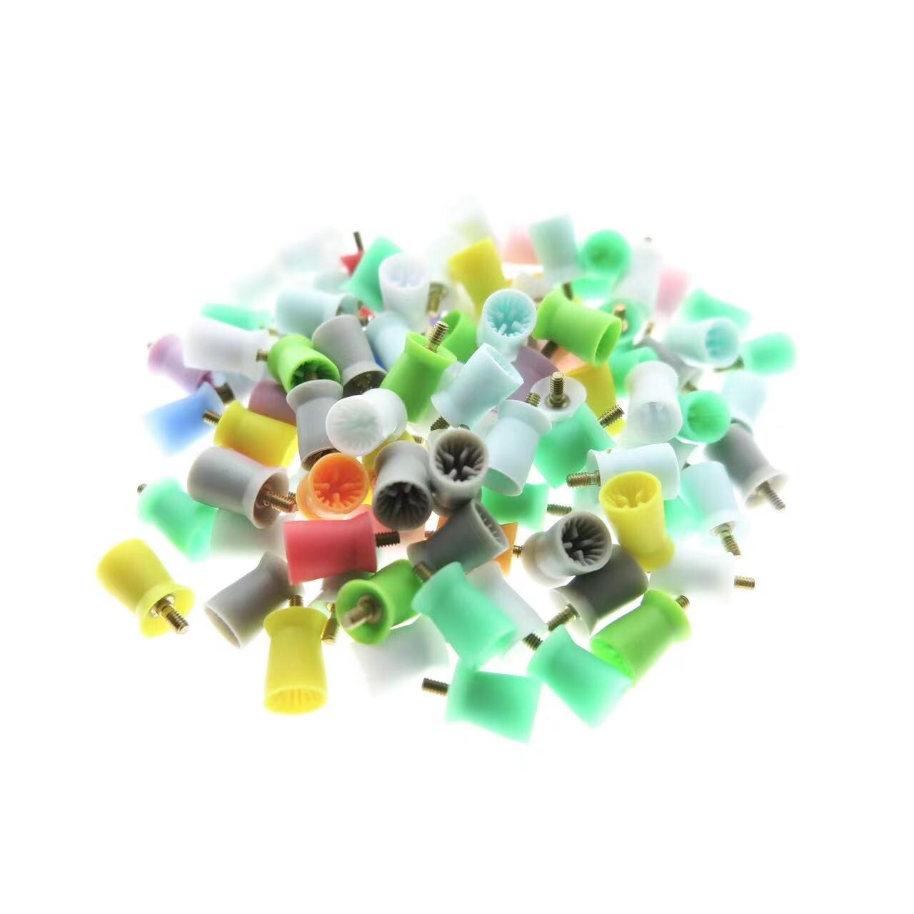 500 Screw-in Type Dental Paste Prophy Polishing Cups Soft Tips Silicone Colorful