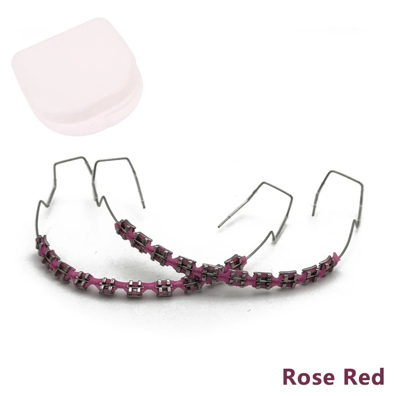 2Pcs Fashion Fake Braces Colorful Brackets for Teeth Temporary Metal Wires Metal