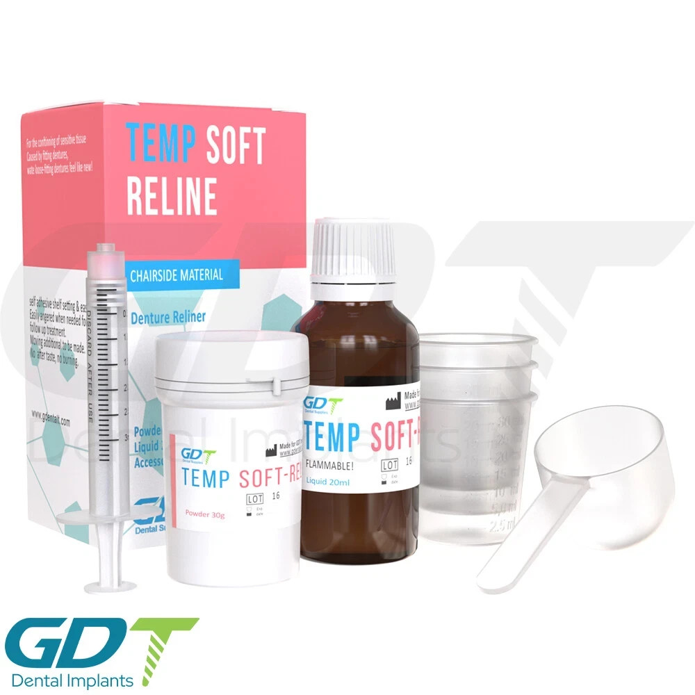 Self Curing Resin For Temp Soft Reline Acrylic Denture Reliner Kit with Powder