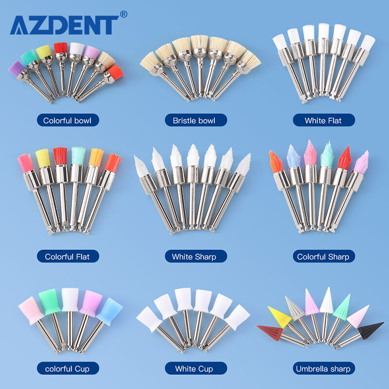100Pcs/Box Dental Lab Disposable Polishing Prophy Brush For Slow Speed Handpiece