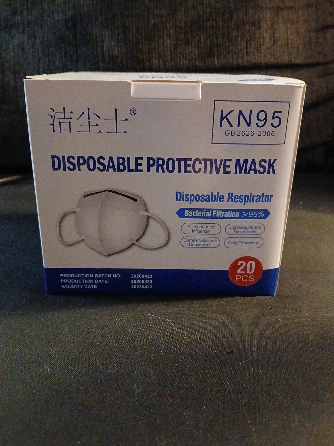 20 Pcs White KN95 Protective Face Mask BFE 95% Disposable Respirator