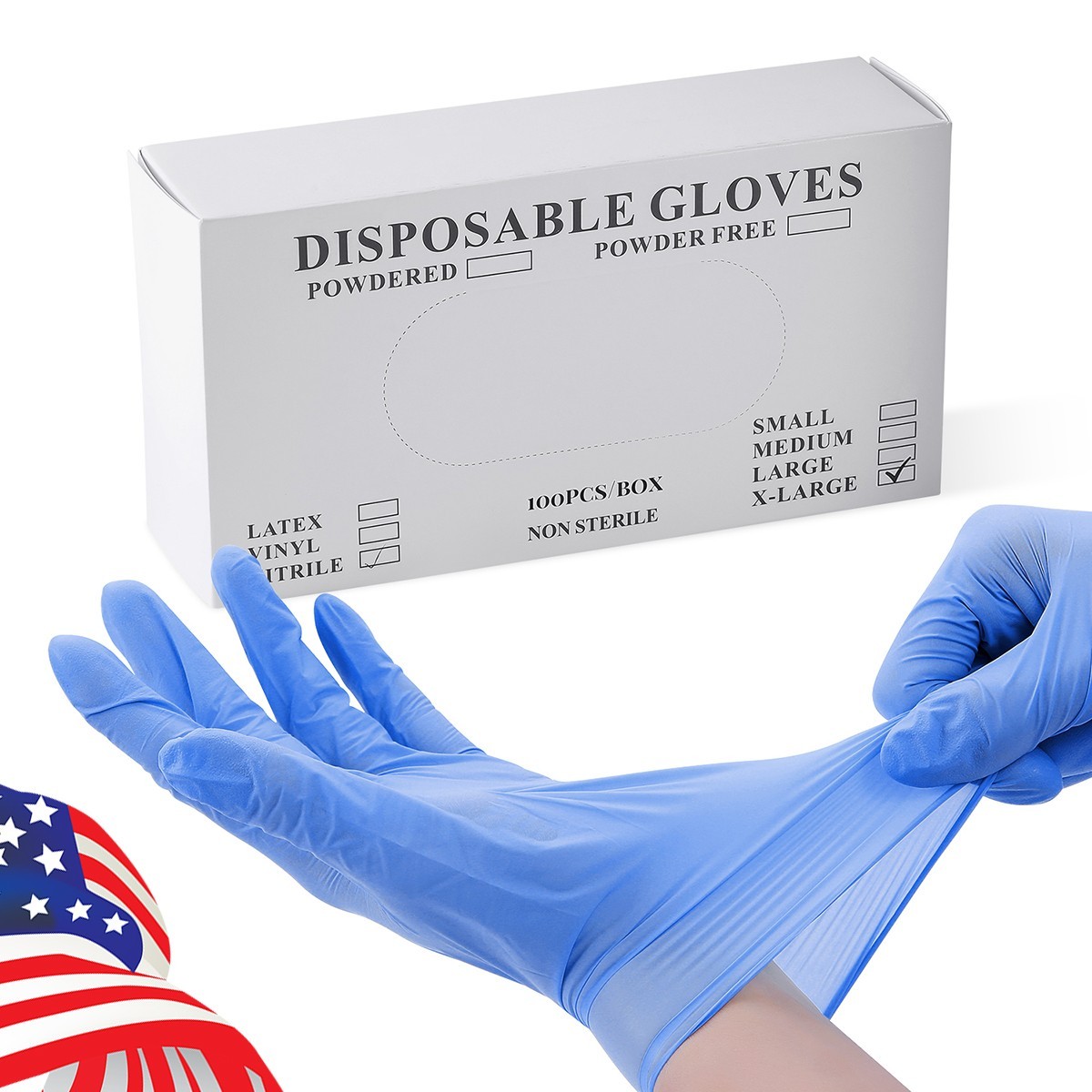 Puncture Resistant Nitrile Gloves Touchscreen Compatible 100pcs Latex Free S-XL