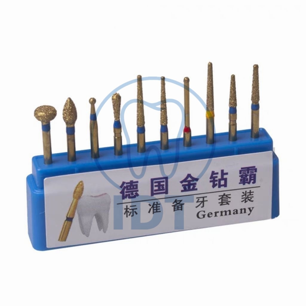 Standard Diamond Bur Set 10 Pcs, Crown Bridge Preparation Kit