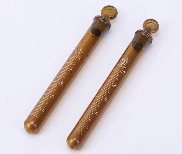 5ml-100ml Round-bottomed Amber graduated Glass Tube Sample Container Glassware