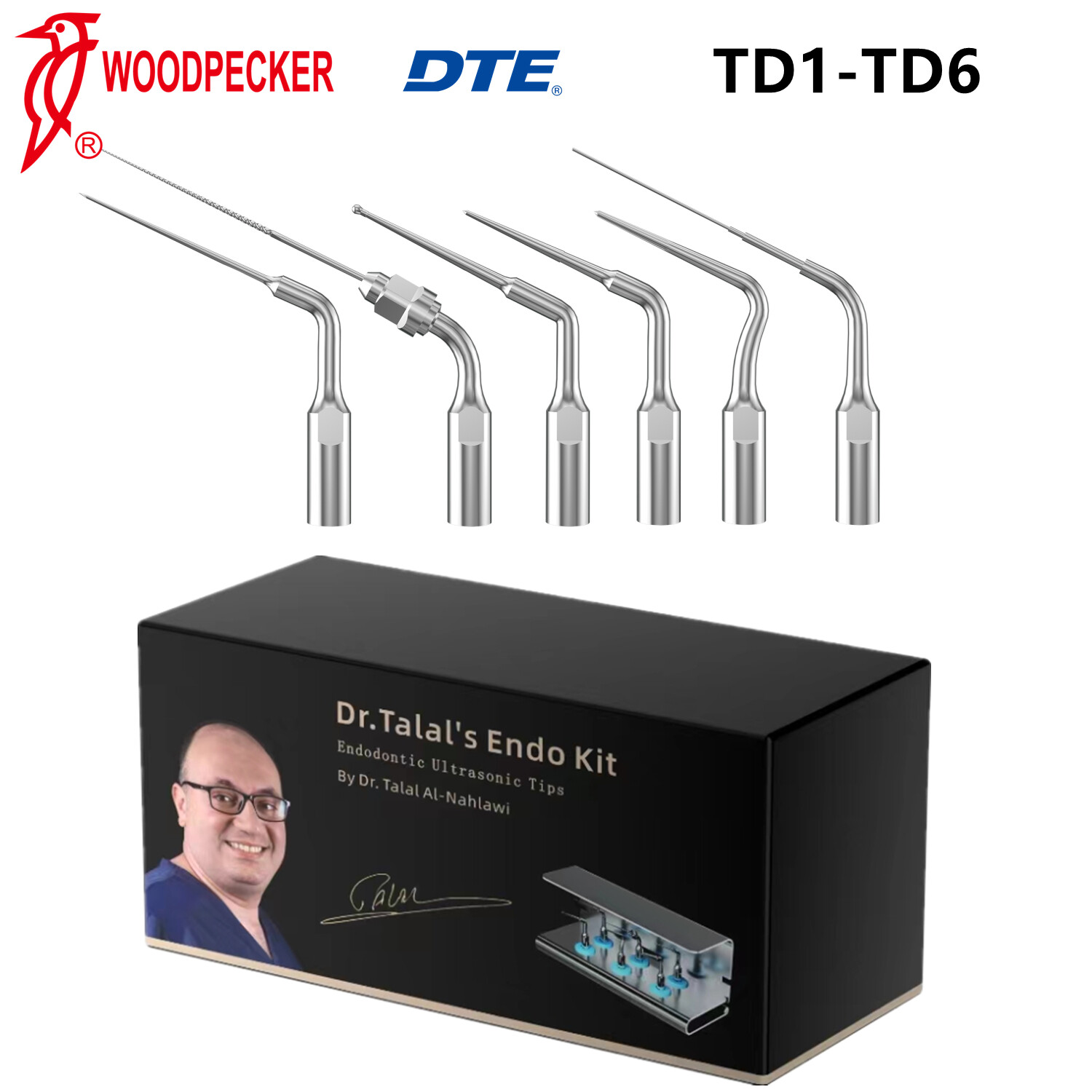 Woodpecker Dr Talal’s Endo Kit Endodontic Ultrasonic Scaler Tips Kit Set TD1-TD6