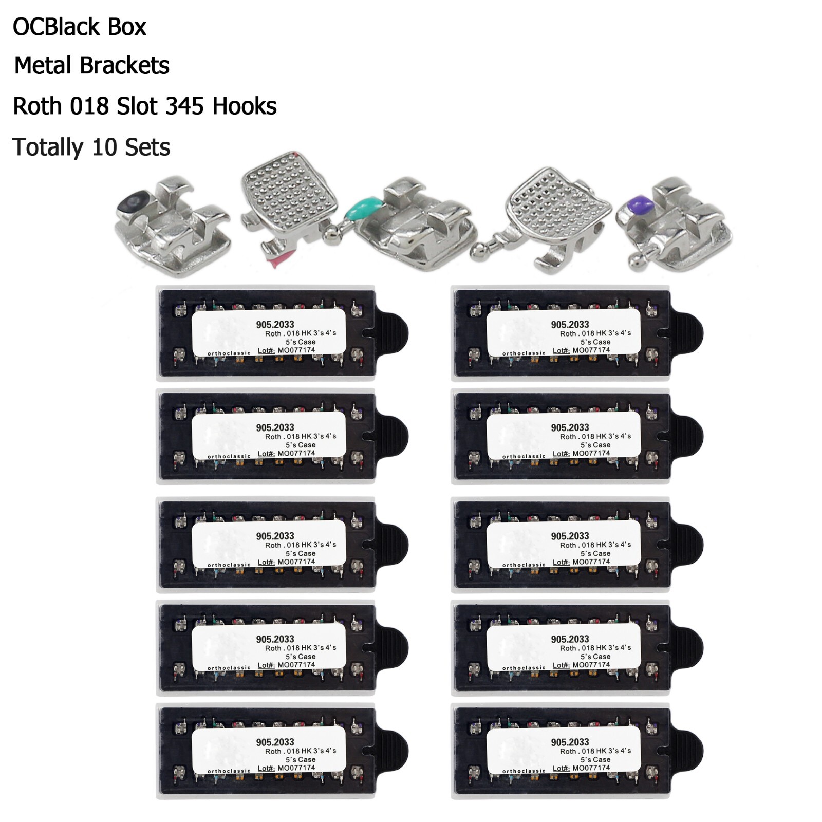 Dental Orthodontic Metal Brackets Braces Mini MIM Roth MBT 018 022 345 Hooks 5-5
