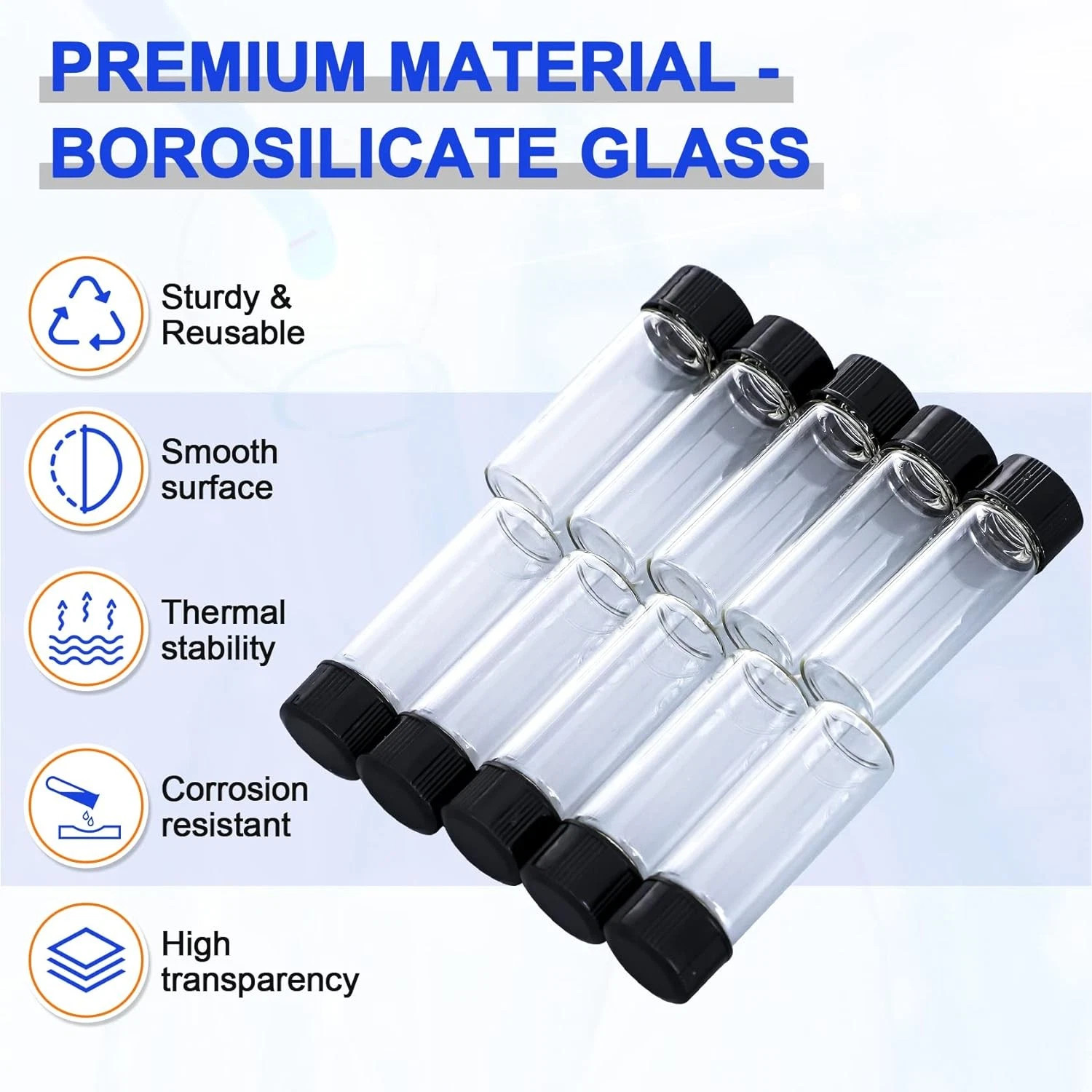50Pack 30Ml Clear Glass Vials with Screw Caps Small Liquid Sample Vial LeakProof