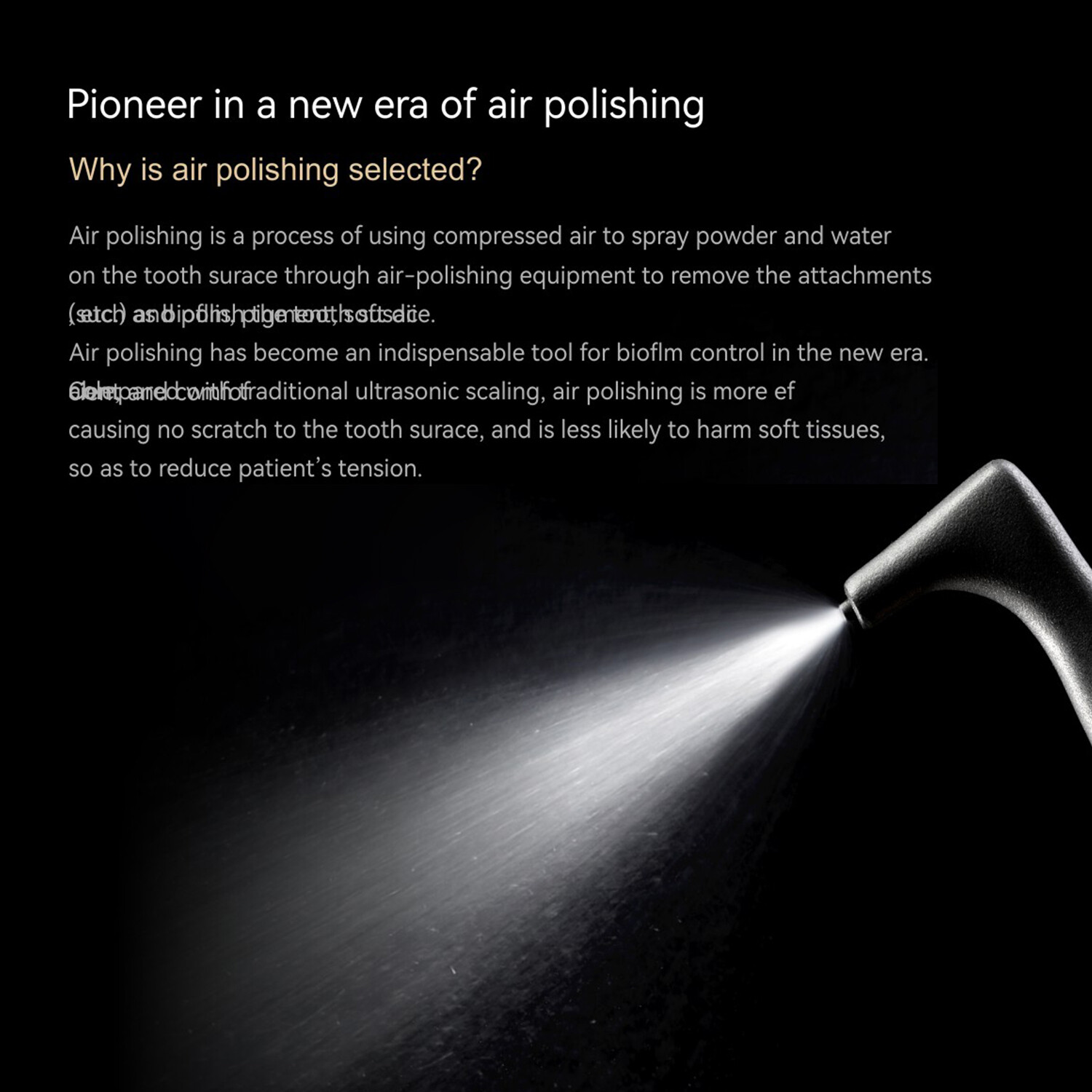 Woodpecker AP-H L Dental Air Polisher w/ AP-1 Plus L Supragingival Handpiece