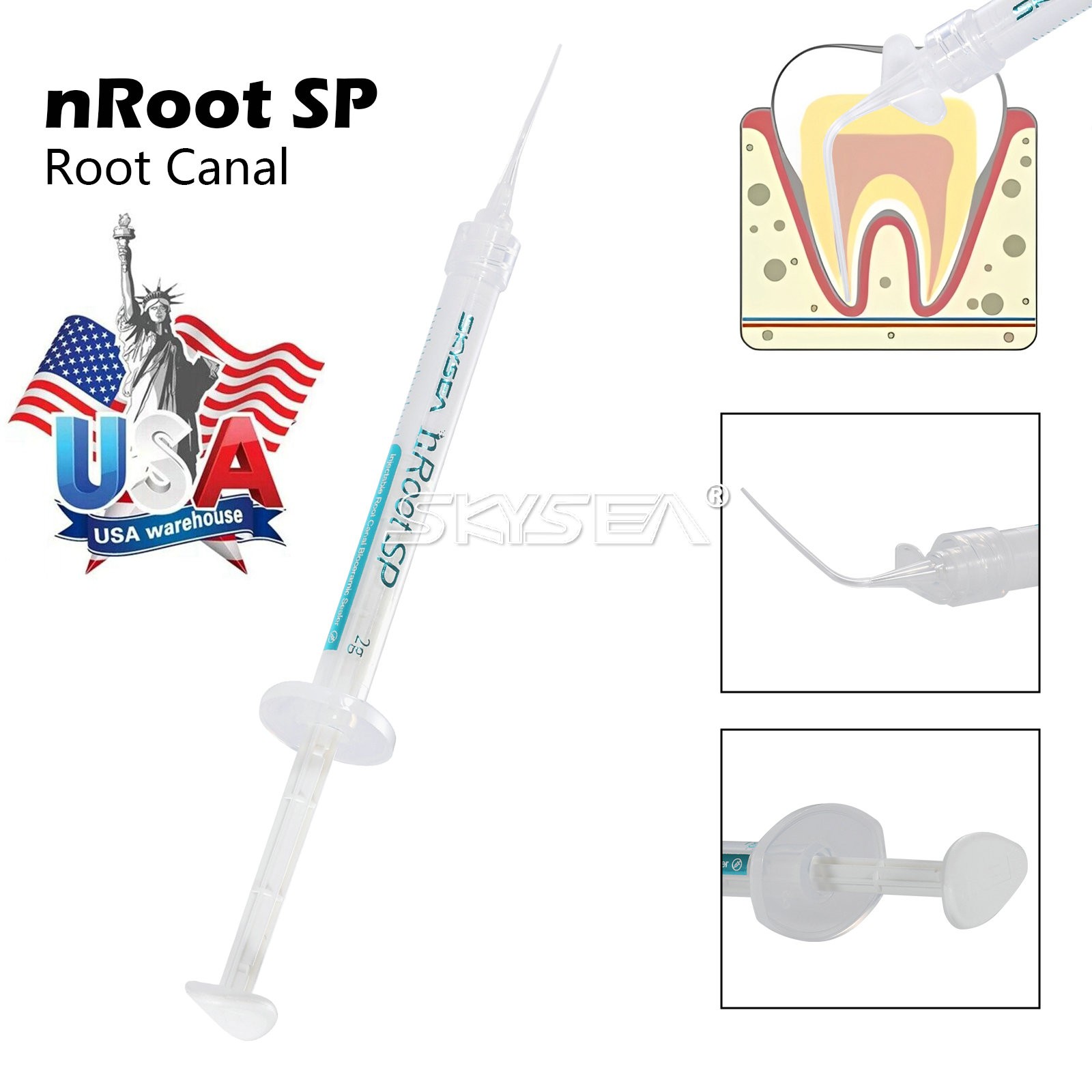 Dental nRoot canal bioceramic sealer Endo Filling Cement SP 2g Syringe + 20 Tips