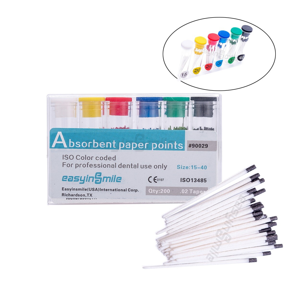Endodontic Gutta Percha Point Taper 02/04/06 GP Points for Dentistry Bottle Pack
