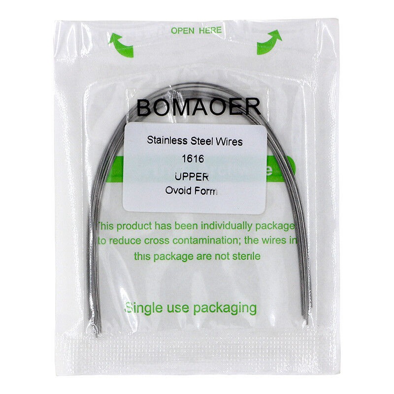 30×Dental Ortho Stainless Steel Rectangular Arch Wire Ovoid Form 16×16 Upper