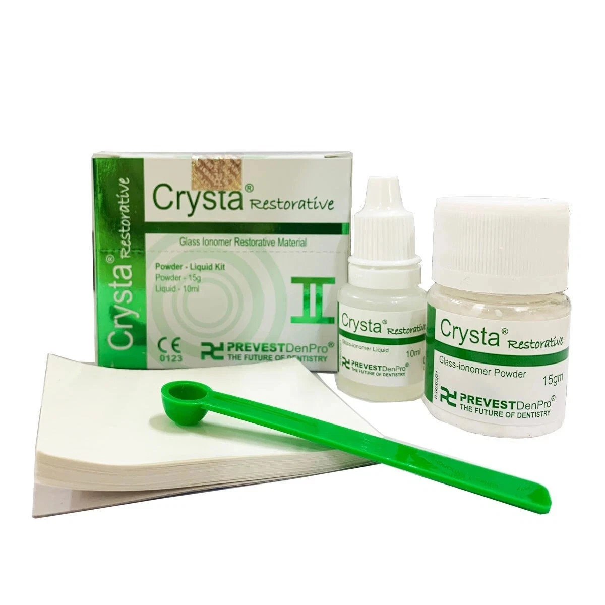 Prevest Denpro Crysta 2 Glass Ionomer GIC Permanent White Filling Repair Kit 15g