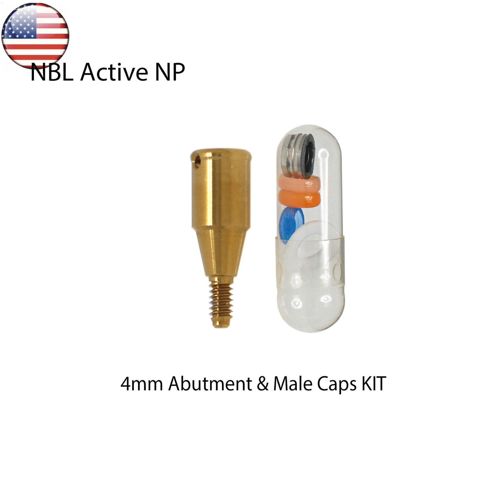 US Dental Attachment Locator Abutment for Nobel Biocare NP/RP 1-5mm Caps Kit