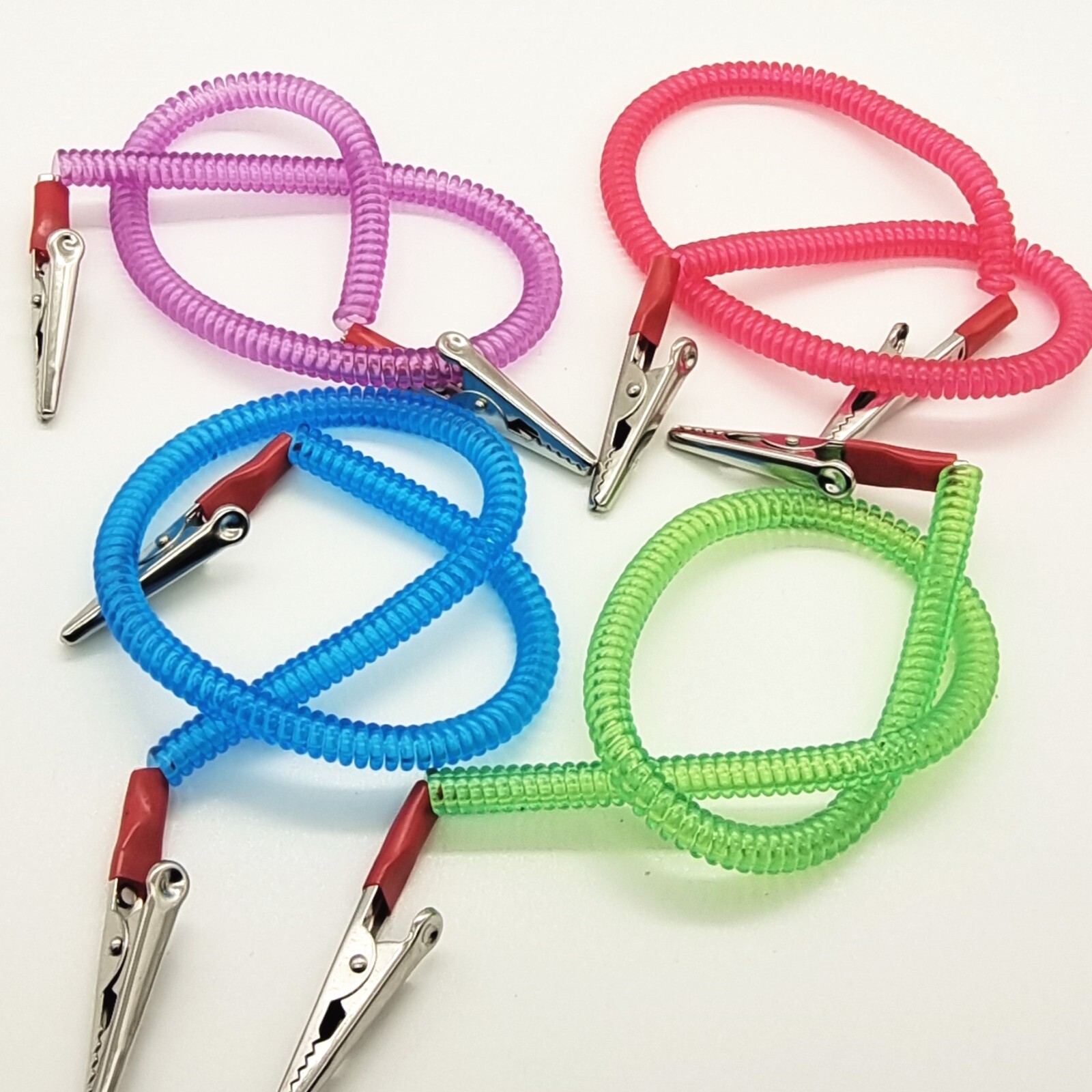 20 PCS Dental Patient Bib Clips Chains Napkin Holder Flexible Coil Plastic Chain