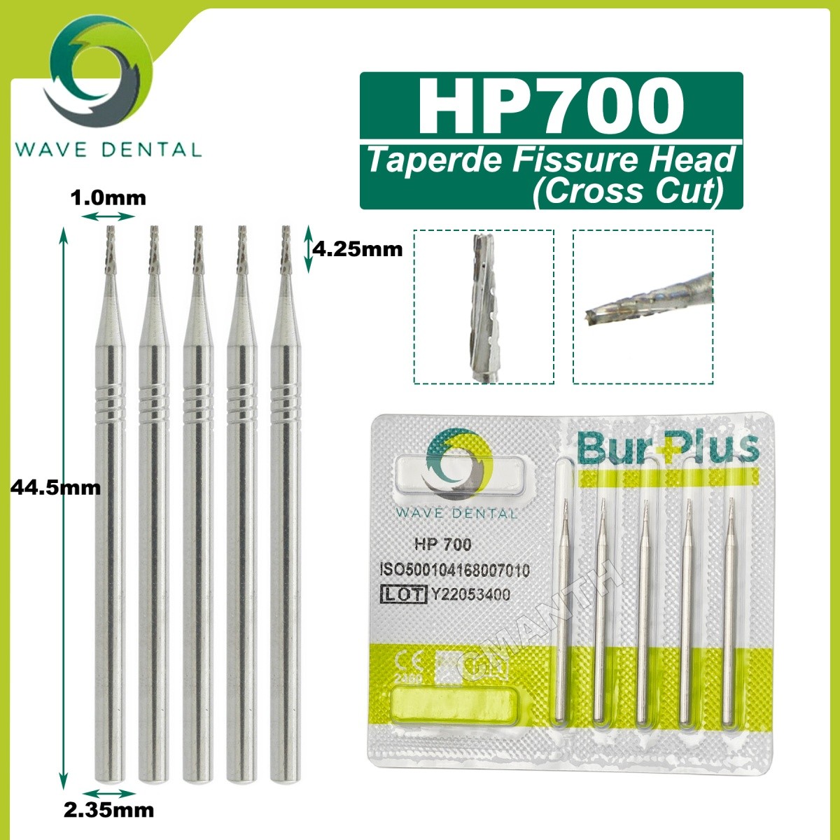 US WAVE Dental Tungsten Carbide Burs Dentistry Drills Dental Bur HP Dia 2.35mm
