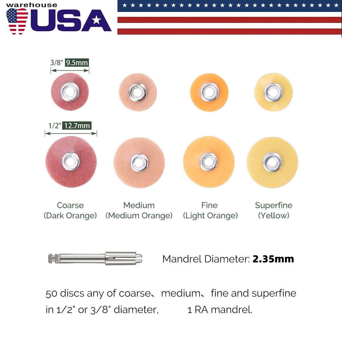 300pcs Dental Contouring Finishing Polishing Discs 9.5/12.7mm 50pcs/pack