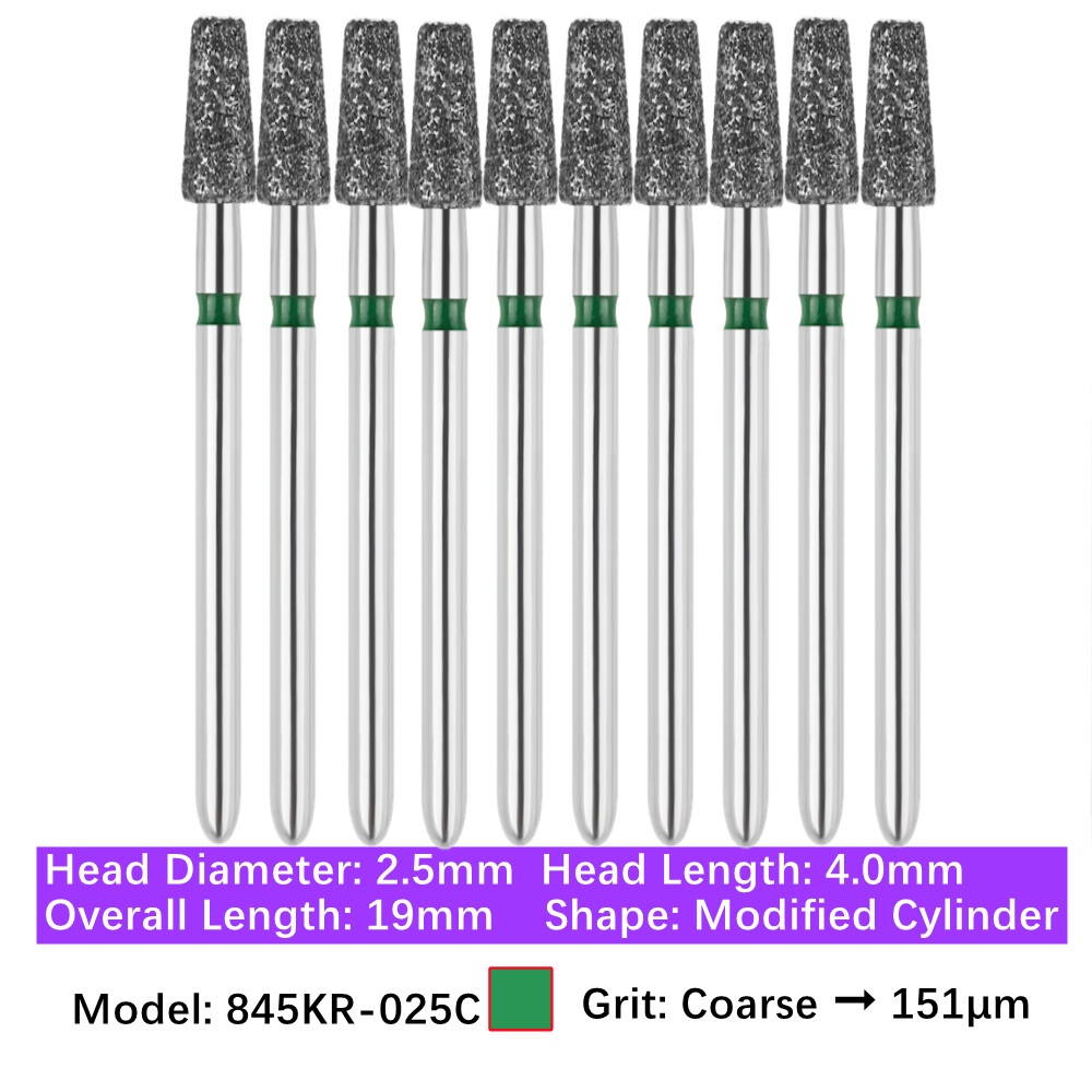 10pc Dental FG High Speed Diamond Burs Flat End Taper Shape Polishing Burs