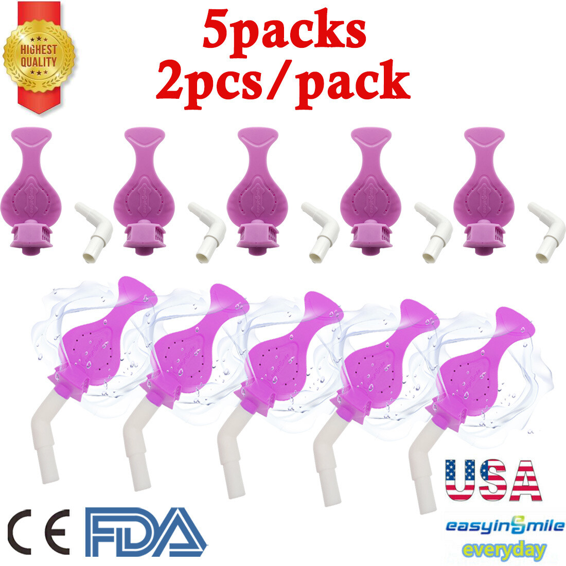 2/10Pcs Dental Lab HVE Suction Tube Silicone Dryshield Isolation Mouth Adapater