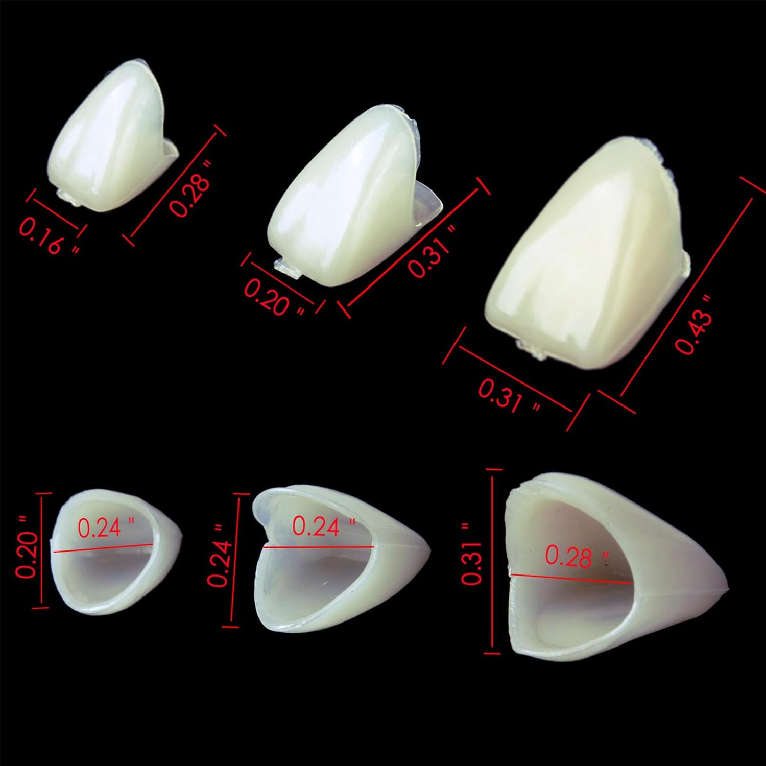 120 Pieces Fake Tooth Cap Crown Front Teeth with Tooth Repair Thermal Beads Cap