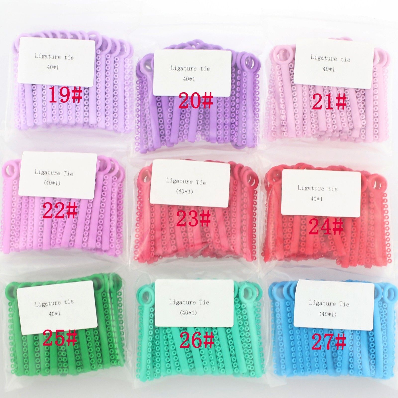 1 Pack 1040 Pcs Dental Orthodontic Elastic Braces Rubber Ligature Ties 37 Colors