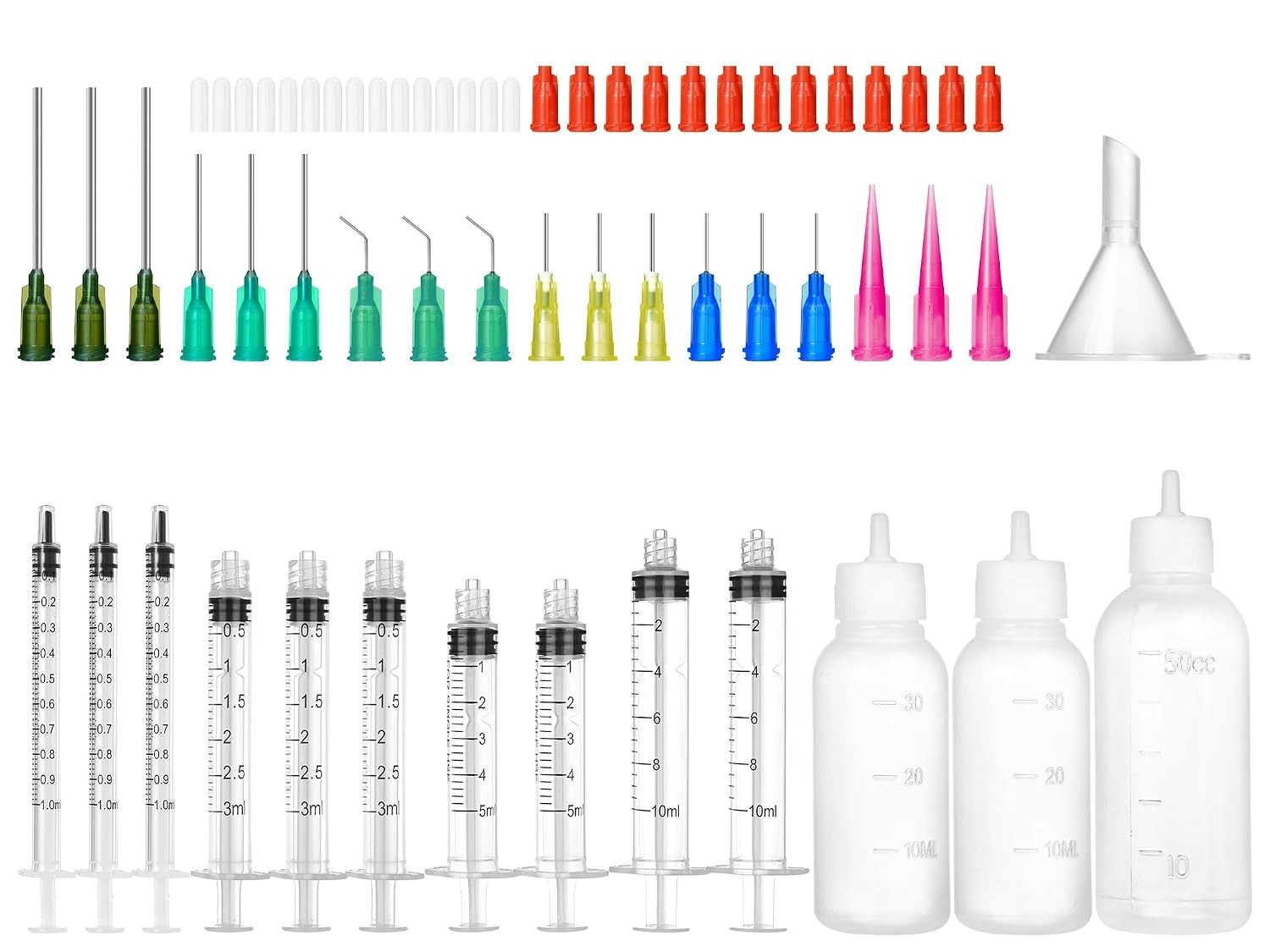 Glue Applicator Syringe with Blunt Tip Needle and Cap, for Liquid, Glue, Ink,