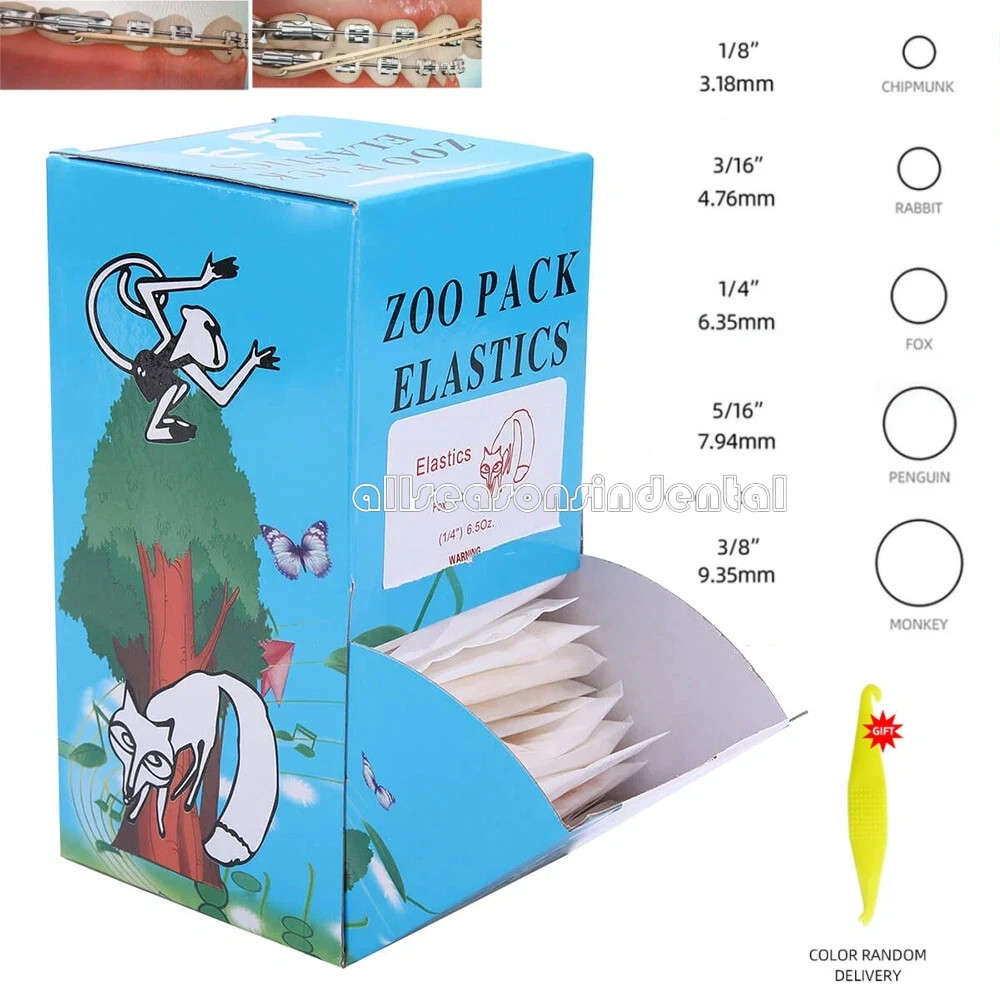 5000Pcs Dental Orthodontic Rubber Bands Elastics Latex Braces 15 Size for Choice