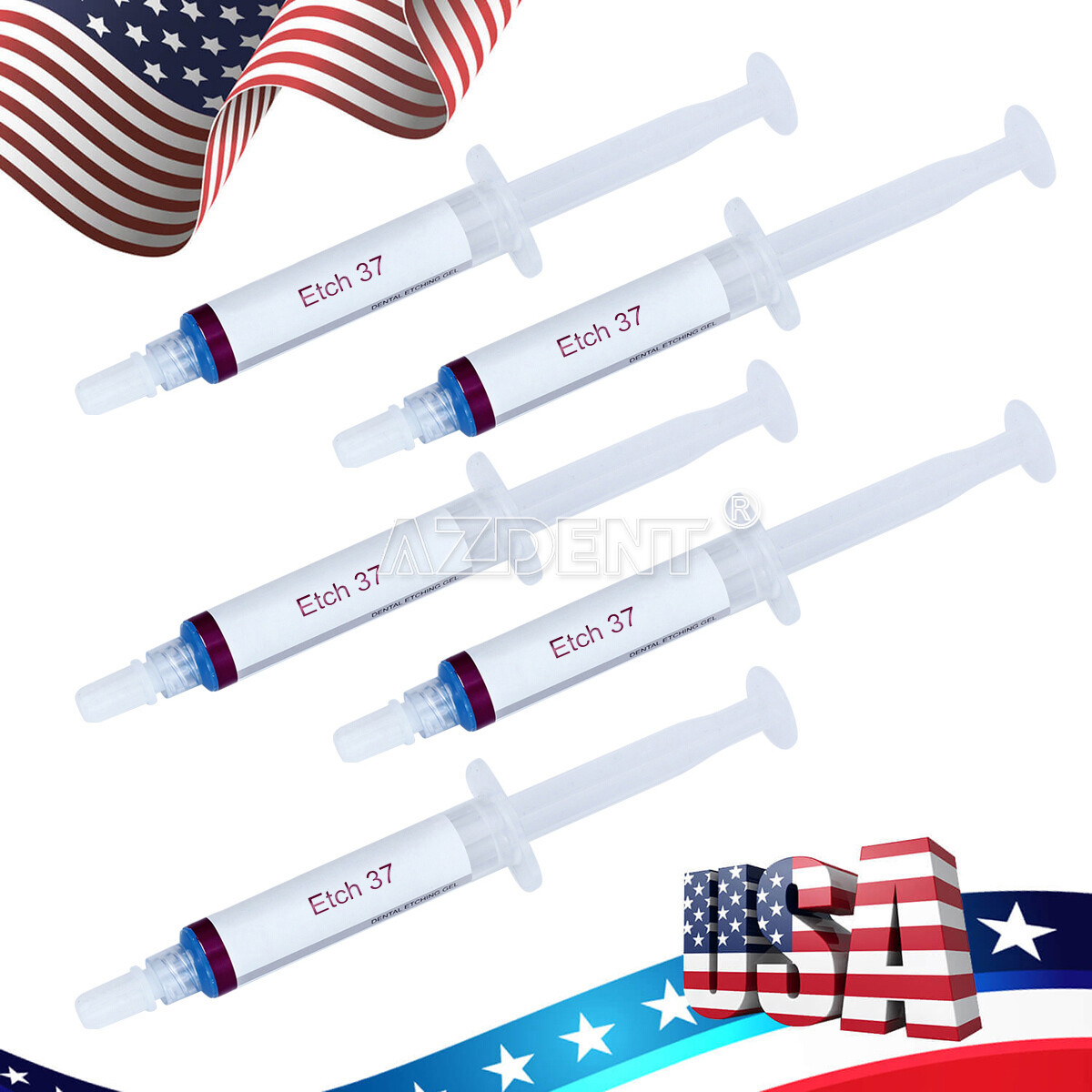 5pcs DENTEX Gel grabador dental 37% ácido Gel de sílice grabador & resina