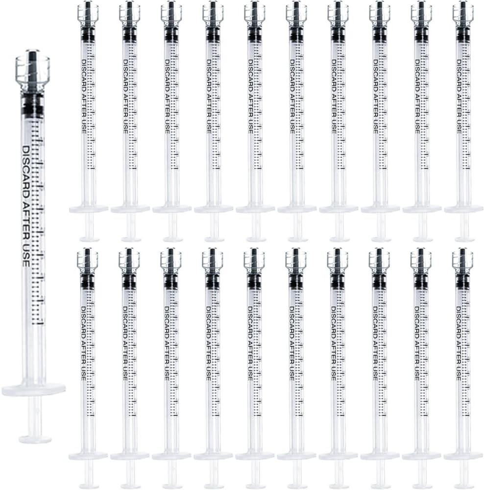 20 Pack 1Ml Luer Lock Syringes without Needle, 1 Ml Cc Disposable Syringe Indivi