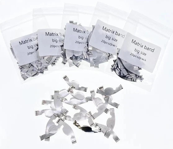 20 Pcs/Pack Dental Springclip Saddle Contoured Metal Matrices Matrix Band Tools