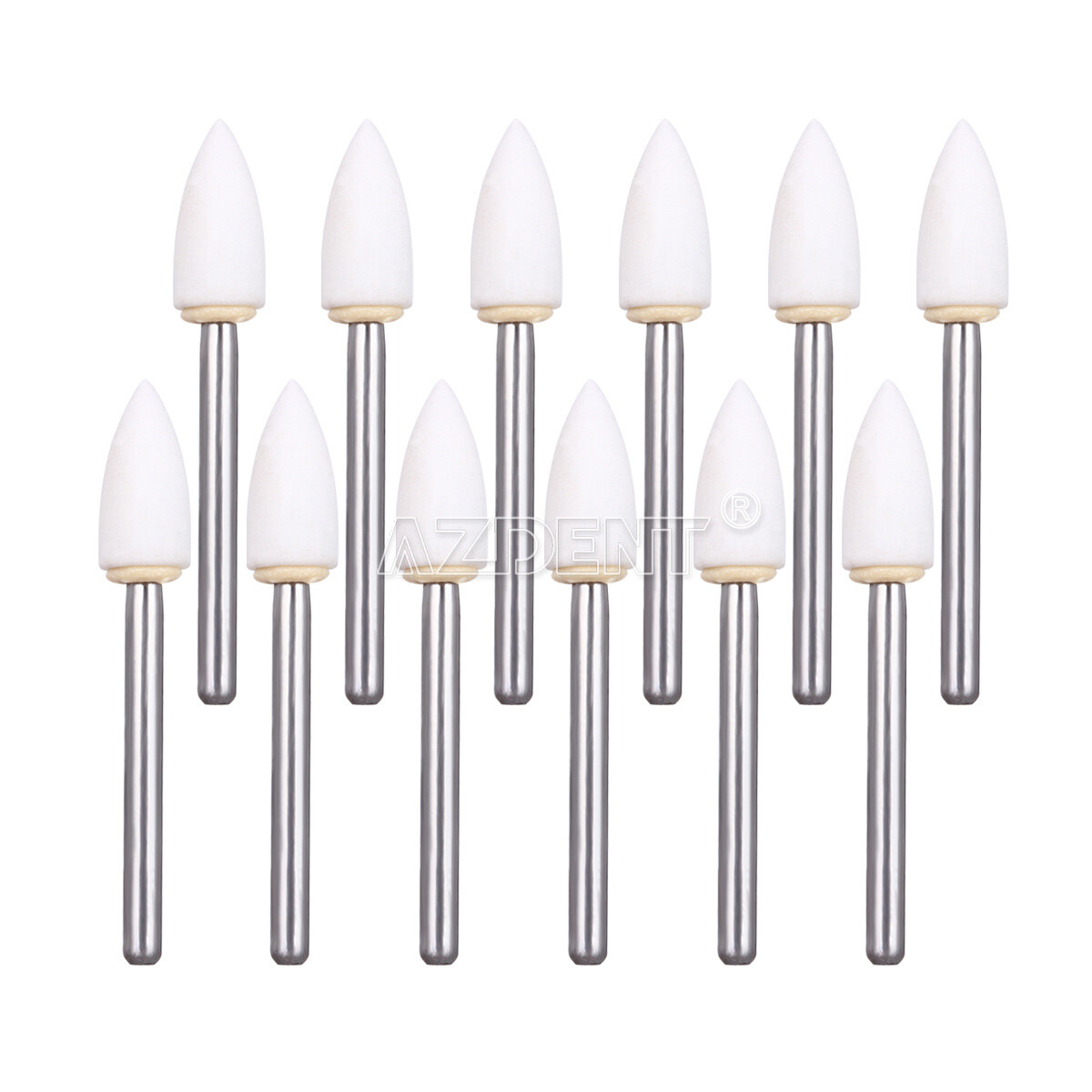 Dental Flame Mounted White Stone Polishing Burs FG Abrasion Point Burs FL2