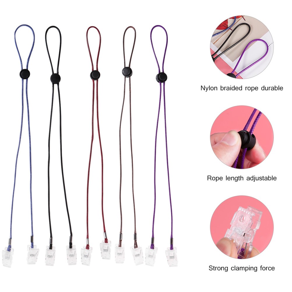 5 Pcs Napkin Clip Chain Lanyard Strap Bib Holder for Everyday Use