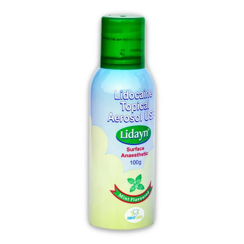 Pack of 5 Dentaids Lidayn Spray Mint flavored topical aer osol ansth-etic spray