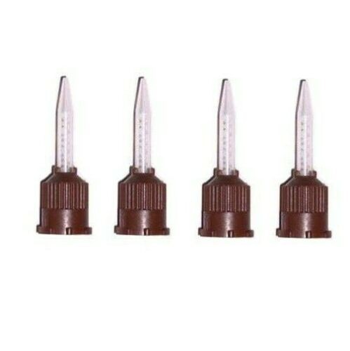 2 X Dental Brown Short Temporary Cement HP Mixing Tips Impression (25/Pack)