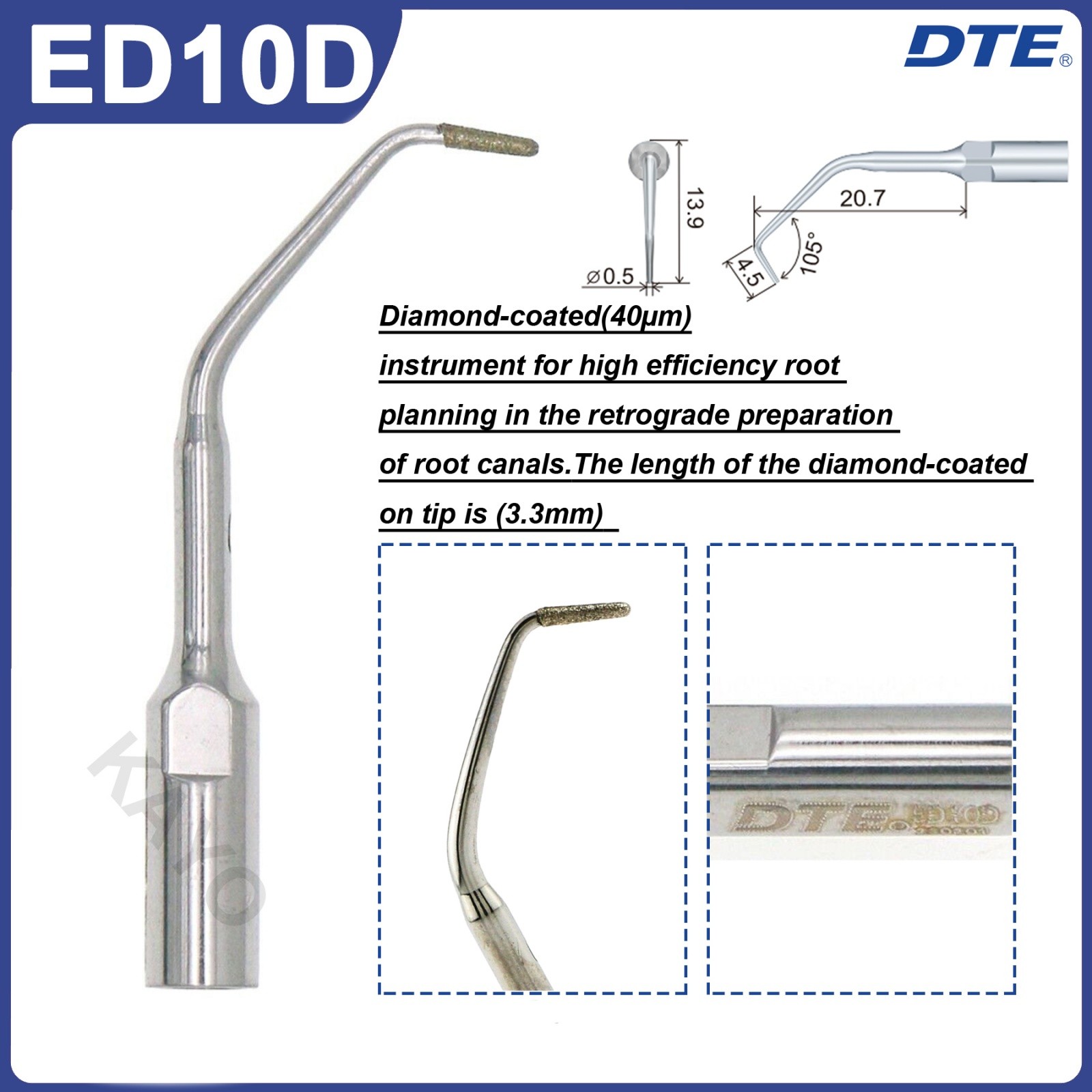 Woodpecker DTE Dental Ultrasonic Scaler Tips ED Endo Tips Fit NSK SATELEC ACTEON
